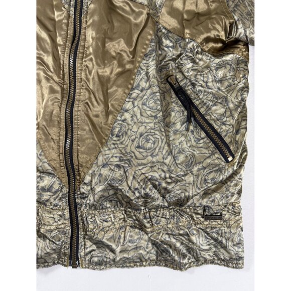 Vintage Edelweiss Skiwear Metallic Gold Paisley Ski Jacket M 80s 90s Retro Puffe - Picture 7 of 15